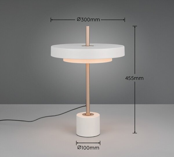 LED затъмняваща се настолна лампа в цвят слонова кост (височина 45,5 cm) Keaton – Trio
