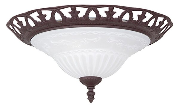 Тъмнокафяво осветително тяло за таван със стъклен абажур ø 38 cm Rustica – Trio