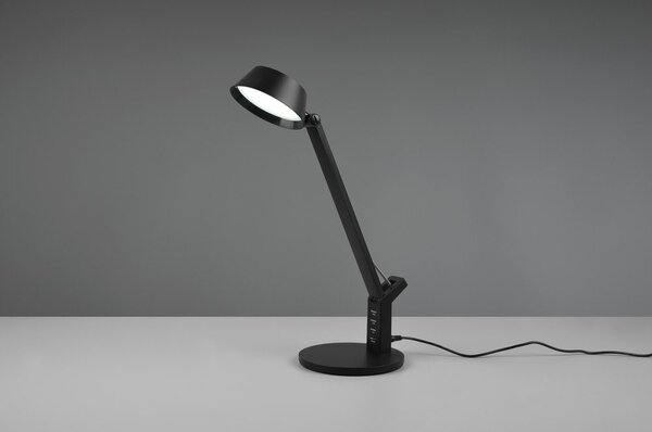 Матово черно LED затъмняваща се настолна лампа (височина 40 cm) Ava – Trio