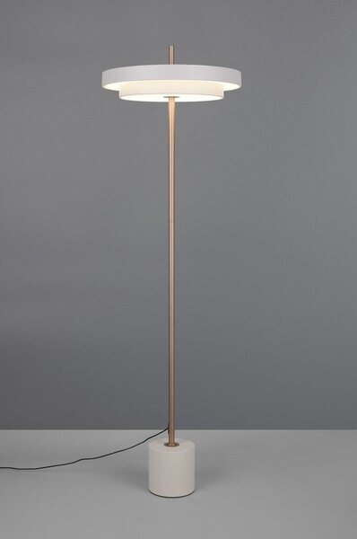 LED затъмняваща се подова лампа в цвят слонова кост (височина 138 cm) Keaton – Trio