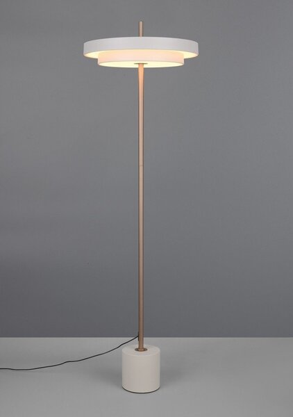 LED затъмняваща се подова лампа в цвят слонова кост (височина 138 cm) Keaton – Trio