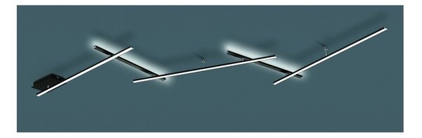 Матово черно LED затъмняващо се осветително тяло за таван 50x245 cm Indira – Trio