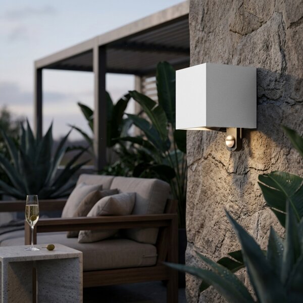Brilagi - LED външно стенно осветително тяло със сензор CUBE LED/6W/230V сиво IP65