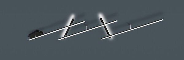 Матово черно LED затъмняващо се осветително тяло за таван 50x245 cm Indira – Trio