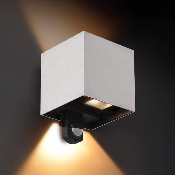 Brilagi - LED външно стенно осветително тяло със сензор CUBE LED/6W/230V сиво IP65