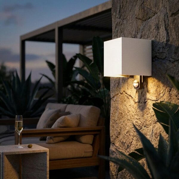 Brilagi - LED външно стенно осветително тяло със сензор CUBE LED/6W/230V сиво IP65