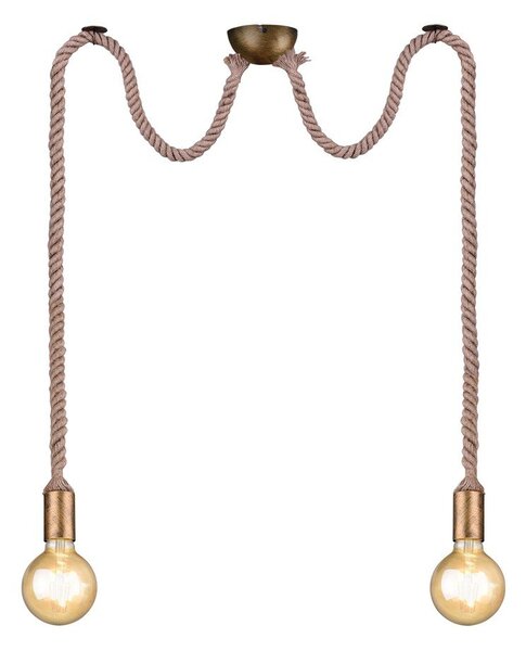 Висящо осветително тяло в месингов цвят ø 12 cm Rope – Trio