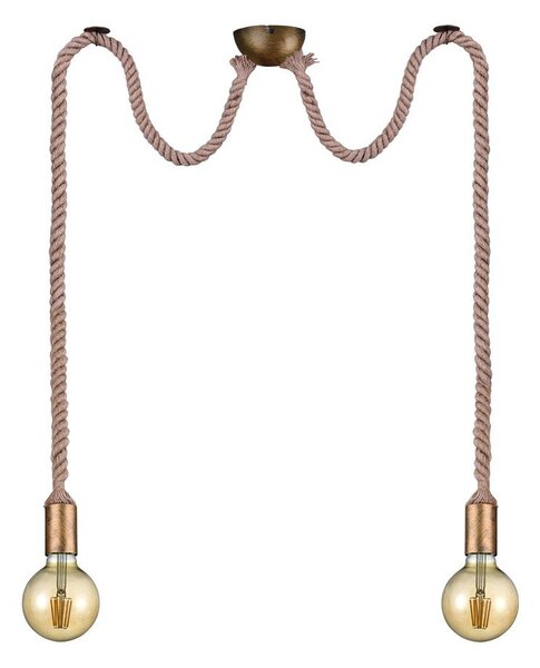 Висящо осветително тяло в месингов цвят ø 12 cm Rope – Trio