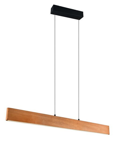 LED висящо осветително тяло в естествен цвят с дървен абажур Edgewood – Trio