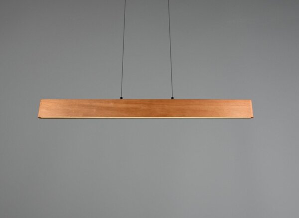 LED висящо осветително тяло в естествен цвят с дървен абажур Edgewood – Trio