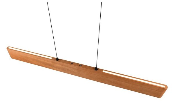 LED висящо осветително тяло в естествен цвят с дървен абажур Edgewood – Trio