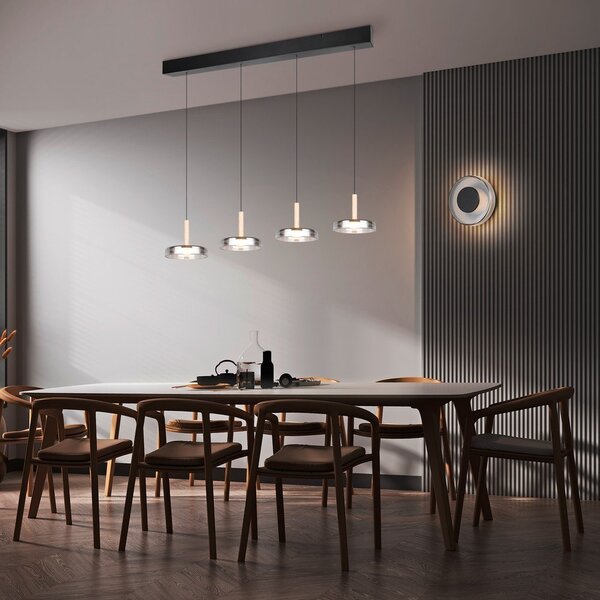 Матово черно LED затъмняваща се стенна лампа ø 22 cm Celeste – Trio