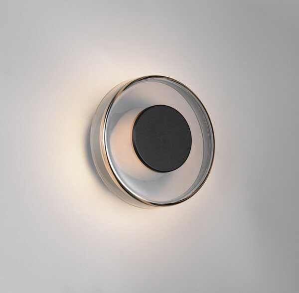 Матово черно LED затъмняваща се стенна лампа ø 22 cm Celeste – Trio