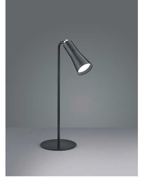 Матово черно метална LED настолна лампа (височина 36 cm) Maxi – Reality