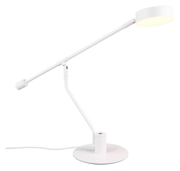 LED настолна лампа с огъваща се структура в матово бял цвят (височина 64 cm) Manduro – Trio