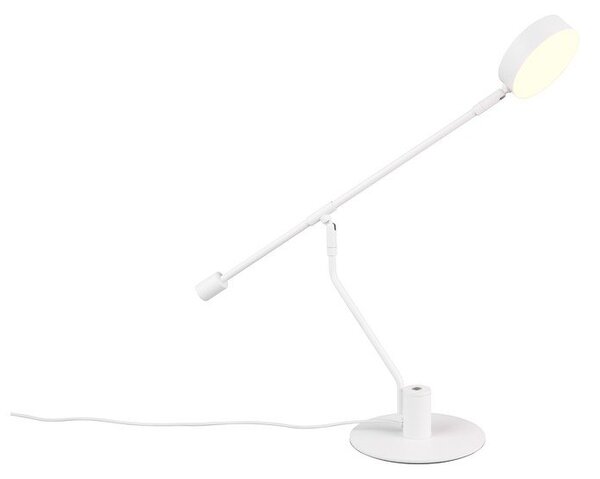 LED настолна лампа с огъваща се структура в матово бял цвят (височина 64 cm) Manduro – Trio