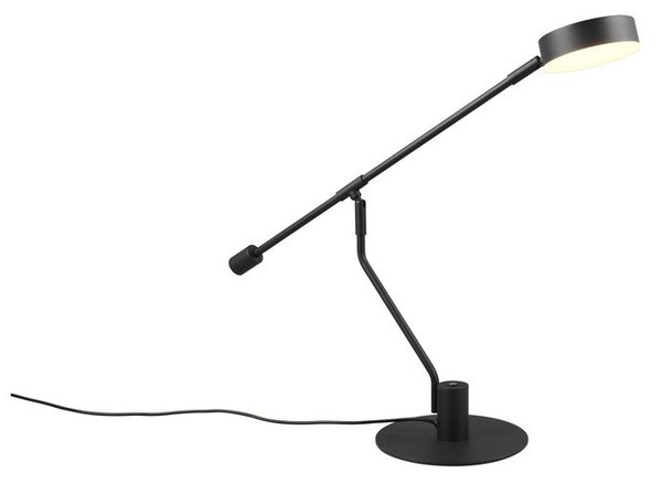 Матово черно LED настолна лампа с огъваща се структура (височина 64 cm) Manduro – Trio