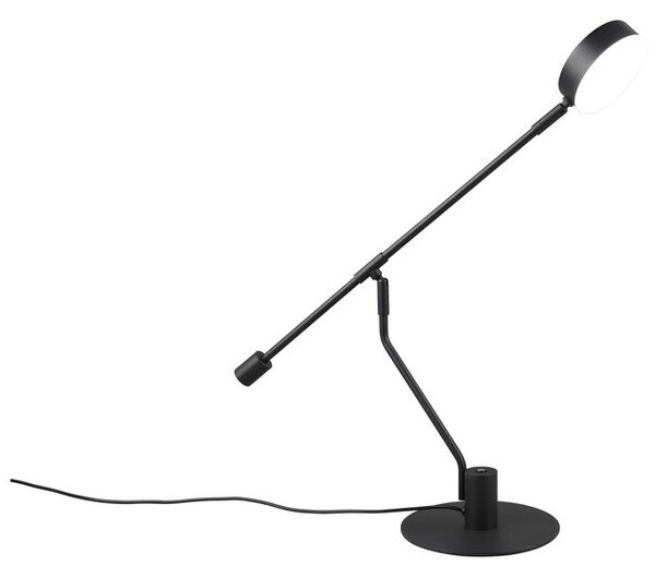 Матово черно LED настолна лампа с огъваща се структура (височина 64 cm) Manduro – Trio