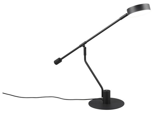 Матово черно LED настолна лампа с огъваща се структура (височина 64 cm) Manduro – Trio