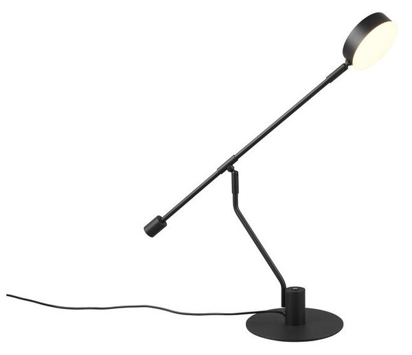 Матово черно LED настолна лампа с огъваща се структура (височина 64 cm) Manduro – Trio
