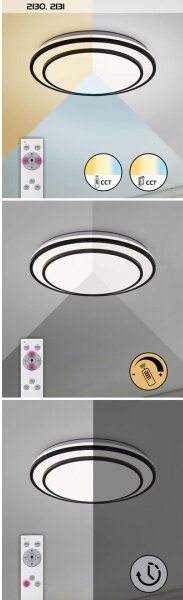 Rabalux 2131 - LED Димируемо таванно осветително тяло LUPITA LED/40W/230V сребристо + дистанционно управление