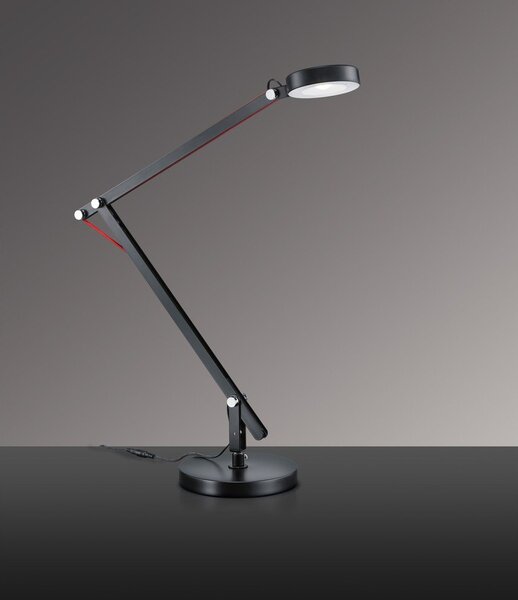 Черна LED настолна лампа с огъваща се структура (височина 90 cm) Amsterdam – Trio