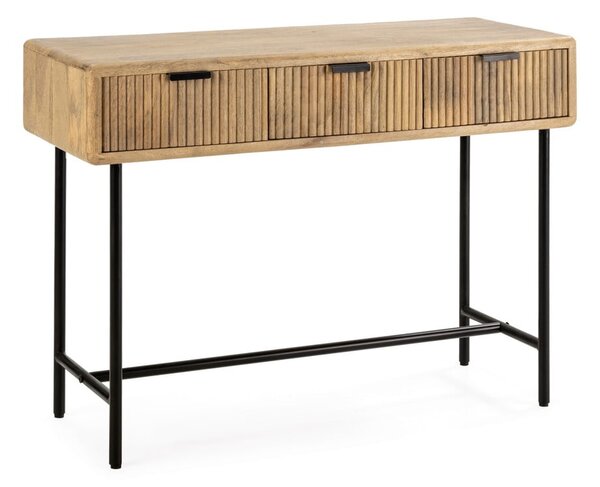 Конзолна маса от масивно манго в естествен цвят 38x100 cm Mundra – MOME