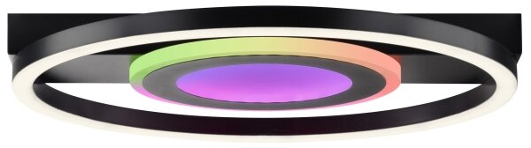 Brilliant - LED RGBW плафон с възможност за димиране MAUREEN LED/20W/230V 3000-6500K черен + дистанционно управление