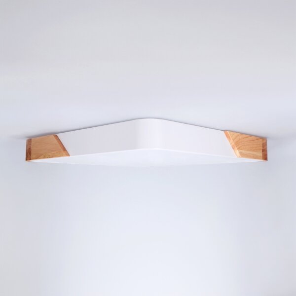 Brilagi - Димируемо LED осветително тяло PILANA LED/48W/230V дъб/бяло 42x42 см + дистанционно управление