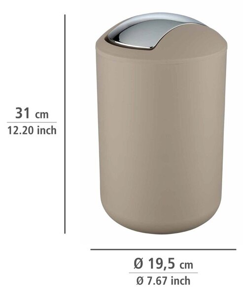 Кафяво-сиво пластмасово кошче за боклук 6,5 l Brasil – Wenko