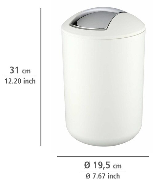 Бяло пластмасово кошче за боклук 6,5 l Brasil – Wenko