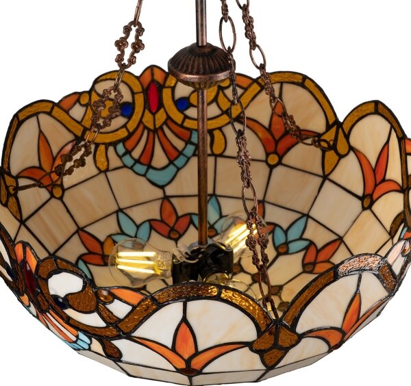 Brilagi - Tiffany витражен полилей на верига MIRABELLA 3xE27/60W/230V Ø 50 см