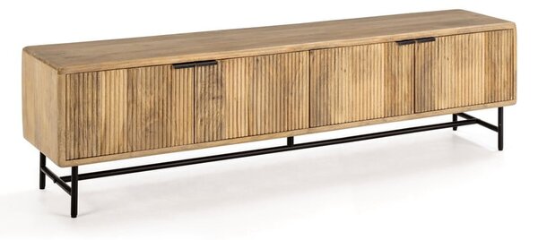 Маса за телевизор от масивно манго в естествен цвят 190x50x40 cm Mundra – MOME