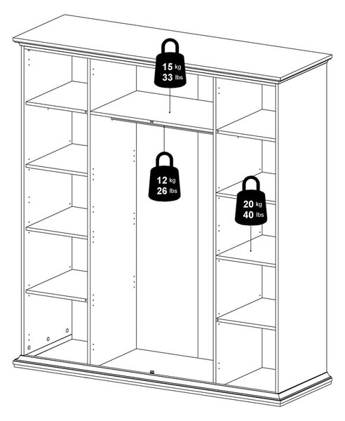 Бял гардероб 181x201 cm Paris – Tvilum