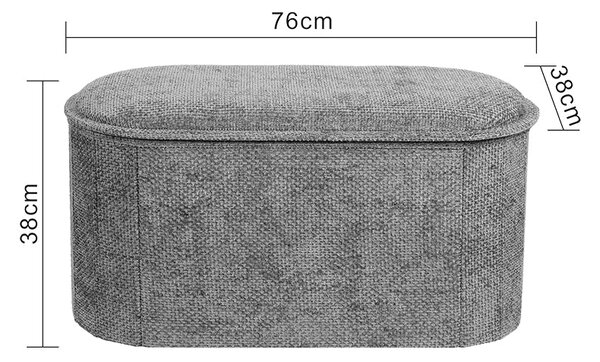Табуретка-бак trebia сив плат 76x38x38см