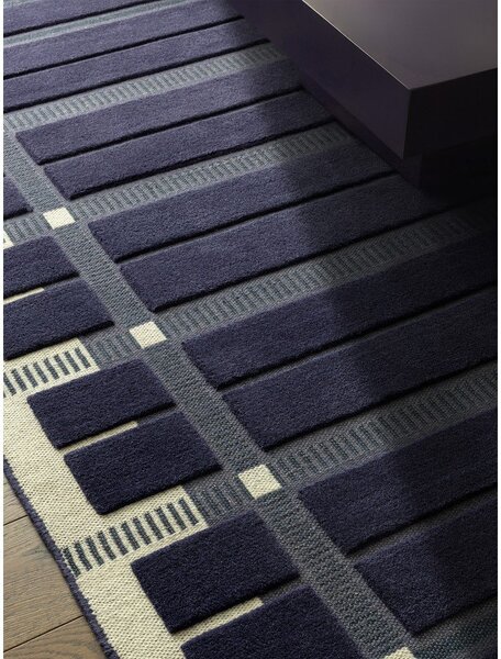 Тъмносин/бежов ръчно изработен вълнен килим 120x170 cm – Asiatic Carpets
