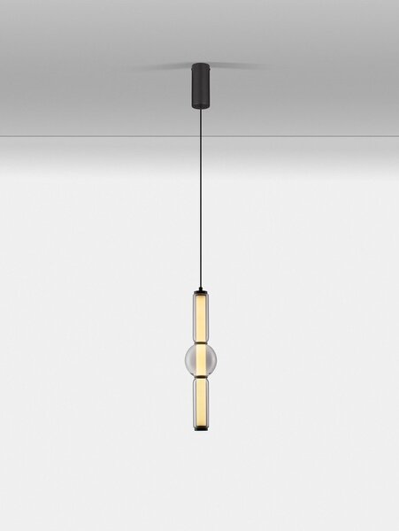Сиво стъклено LED затъмняващо се висящо осветително тяло ø 12 cm Ulon – Nova Luce