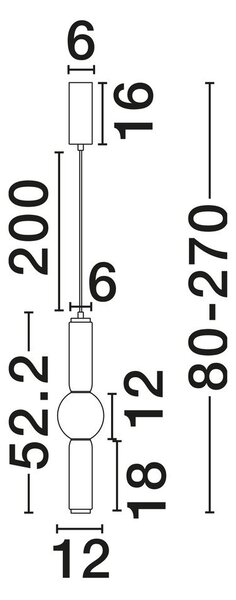 Сиво стъклено LED затъмняващо се висящо осветително тяло ø 12 cm Ulon – Nova Luce