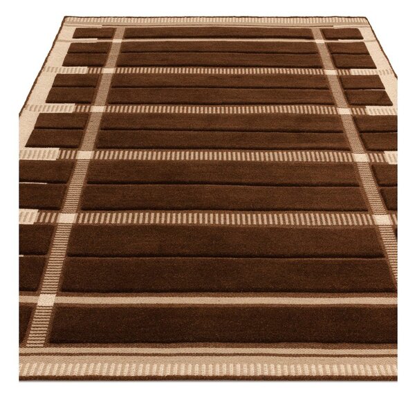 Кафяв/бежов ръчно изработен вълнен килим 120x170 cm – Asiatic Carpets