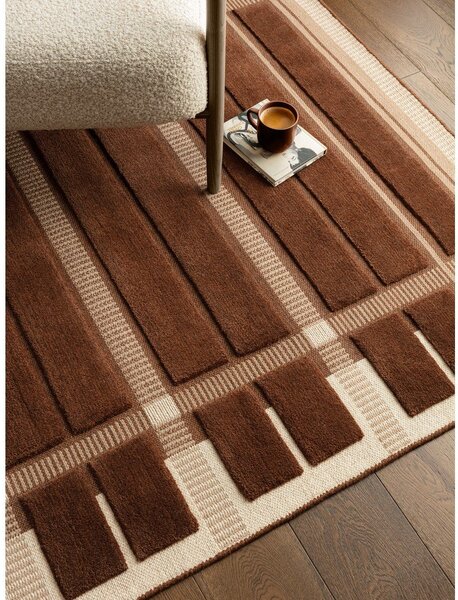 Кафяв/бежов ръчно изработен вълнен килим 120x170 cm – Asiatic Carpets