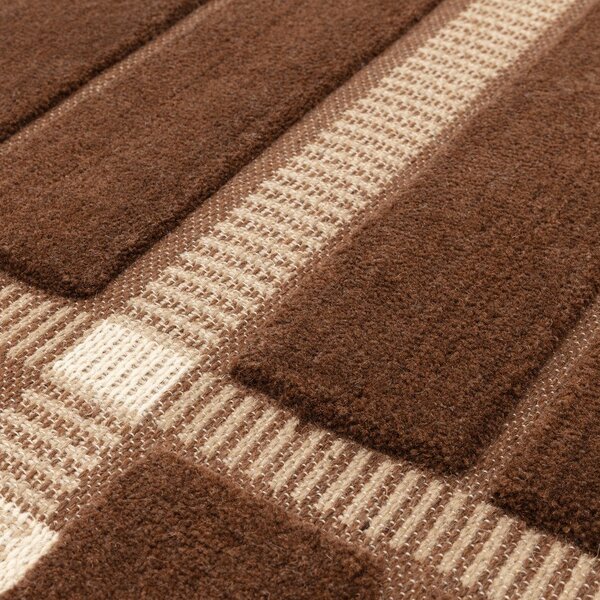Кафяв/бежов ръчно изработен вълнен килим 120x170 cm – Asiatic Carpets