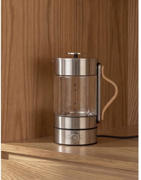 Стъклена електрическа кана в сребрист цвят 1,2 l Emma – Stelton