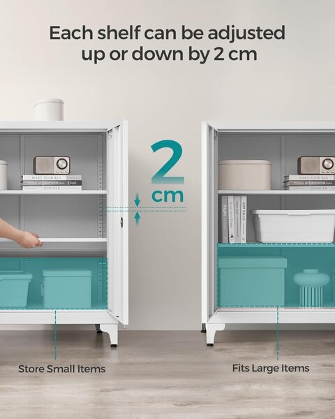 Метален шкаф за съхранение Songmics Сив 40 x 80 x 90 см