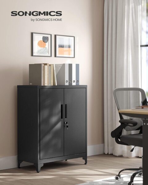 Метален шкаф за съхранение Songmics Сив 80 x 40 x 180 см