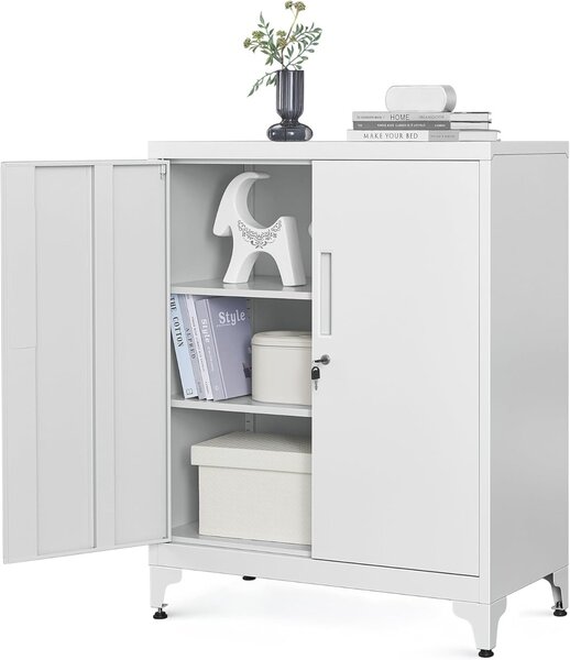 Метален шкаф за съхранение Songmics Сив 40 x 80 x 90 см