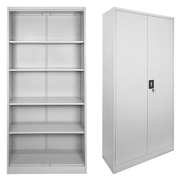Метален гардероб Ugren Светлосив 90x40x180 см
