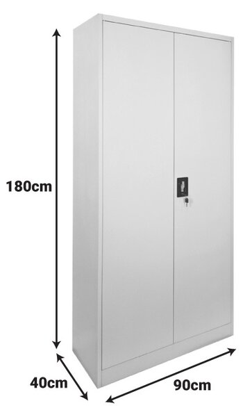 Метален гардероб Ugren Светлосив 90x40x180 см