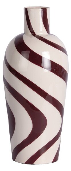 Бордо/бяла стоманена ваза (височина 30 cm) Dublin Swirl – PT LIVING