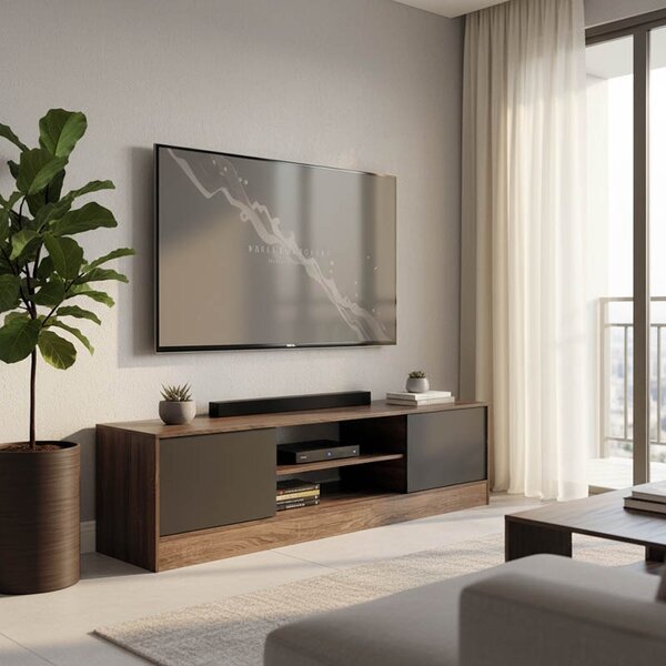 ТВ конзола Sasa I Кафяв 150x35x41.5 см