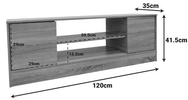Телевизионна конзола Sasa Кафяв 120x35x41.5 см